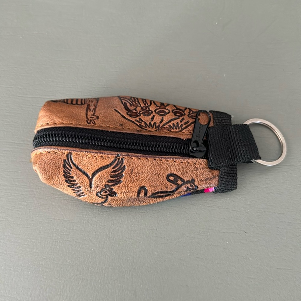 Guatemalan coin keychain zipper wallet bag new